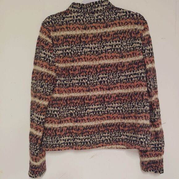 Basler Women's Polyester Mohair Collared Striped Jacket Size 36 - Picture 2 of 8